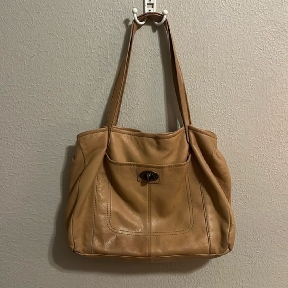 American Leather Co. Austin Shoulder Silver Brushed Purse